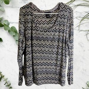 Madison Studio 3XL long sleeve lightweight Nylon stretch woman's blouse.